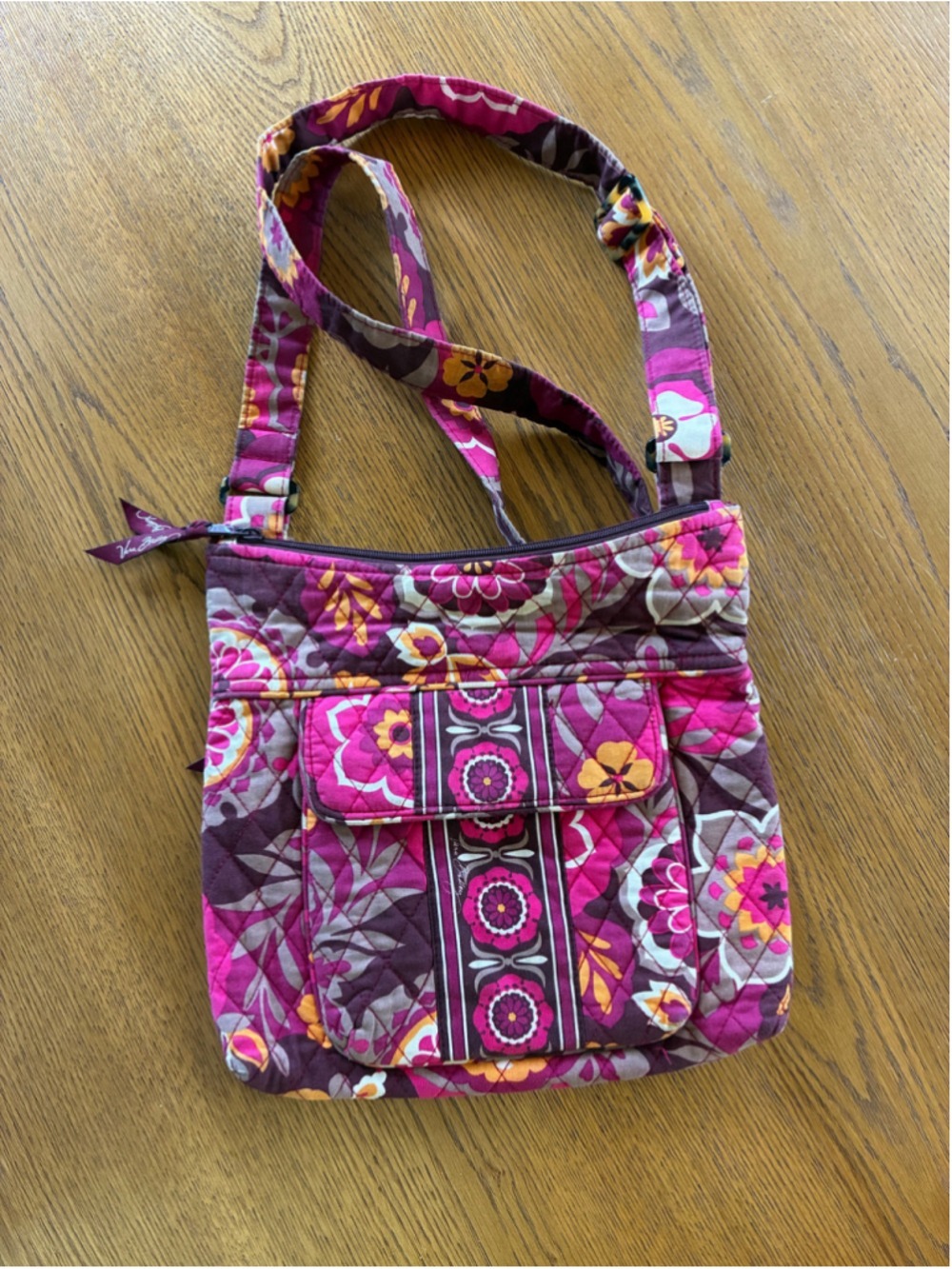 Women's Vera Bradley Carnaby Crossbody Bag One Size Pink Purple Floral Quilted